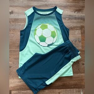 jumping beans Mint & Navy Soccer Tank Set